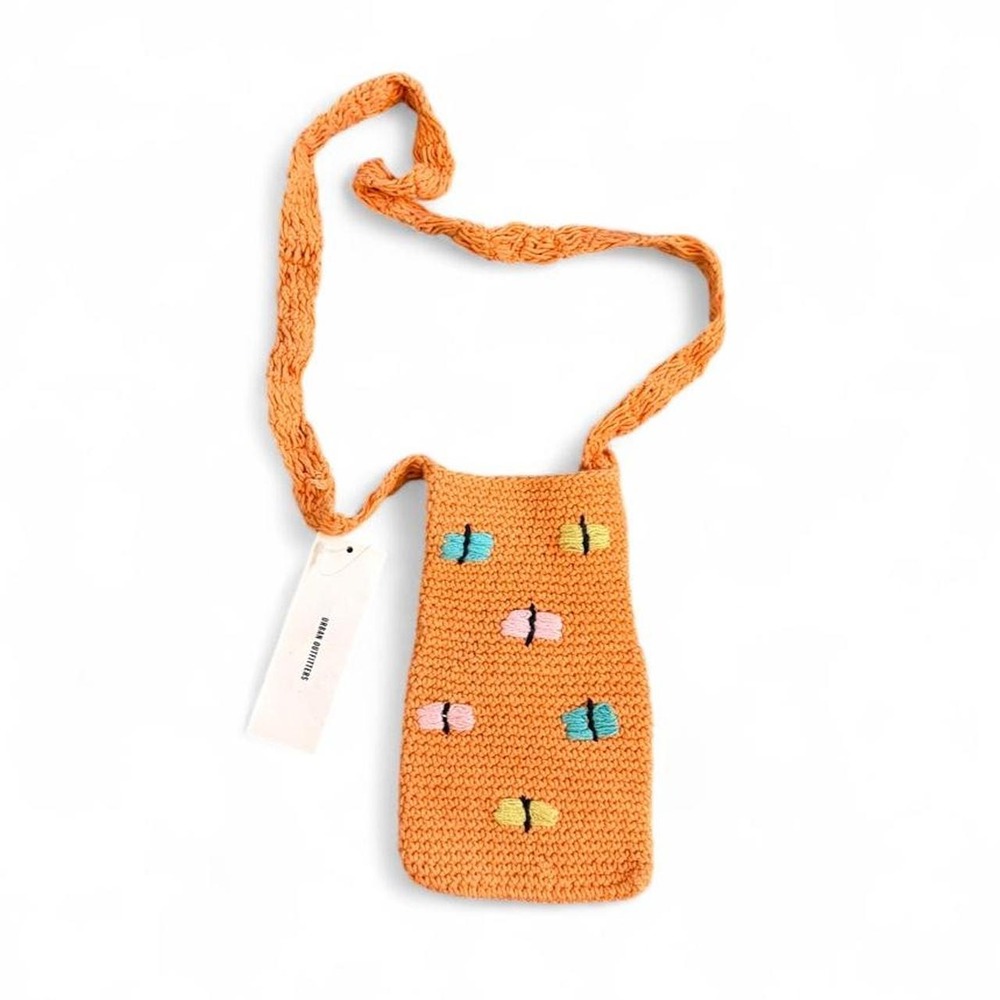 NWT Orange crochet crossbody phone bag